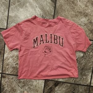 Mighty Fine Red Graphic Tee Cropped